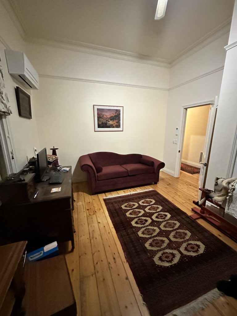 Navigating doorway with Meredith sofa bed during delivery