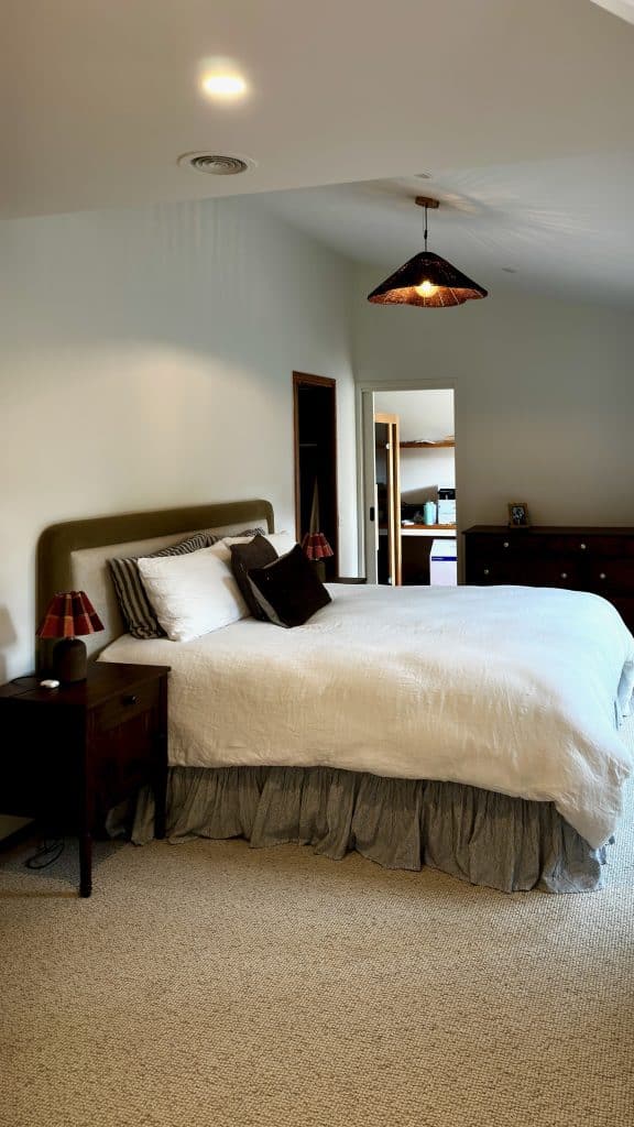 Bedroom view showing the custom furniture in place after delivery in Barwon Heads.