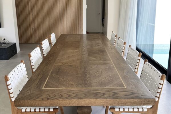 Front angle of a Christian Cole dining table in Beaumaris, VIC