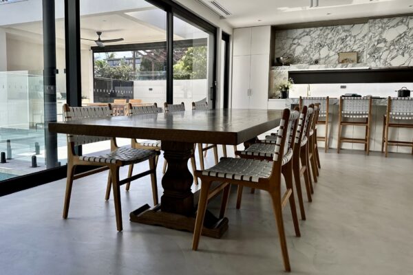 Christian Cole dining table in an open-plan living and dining space