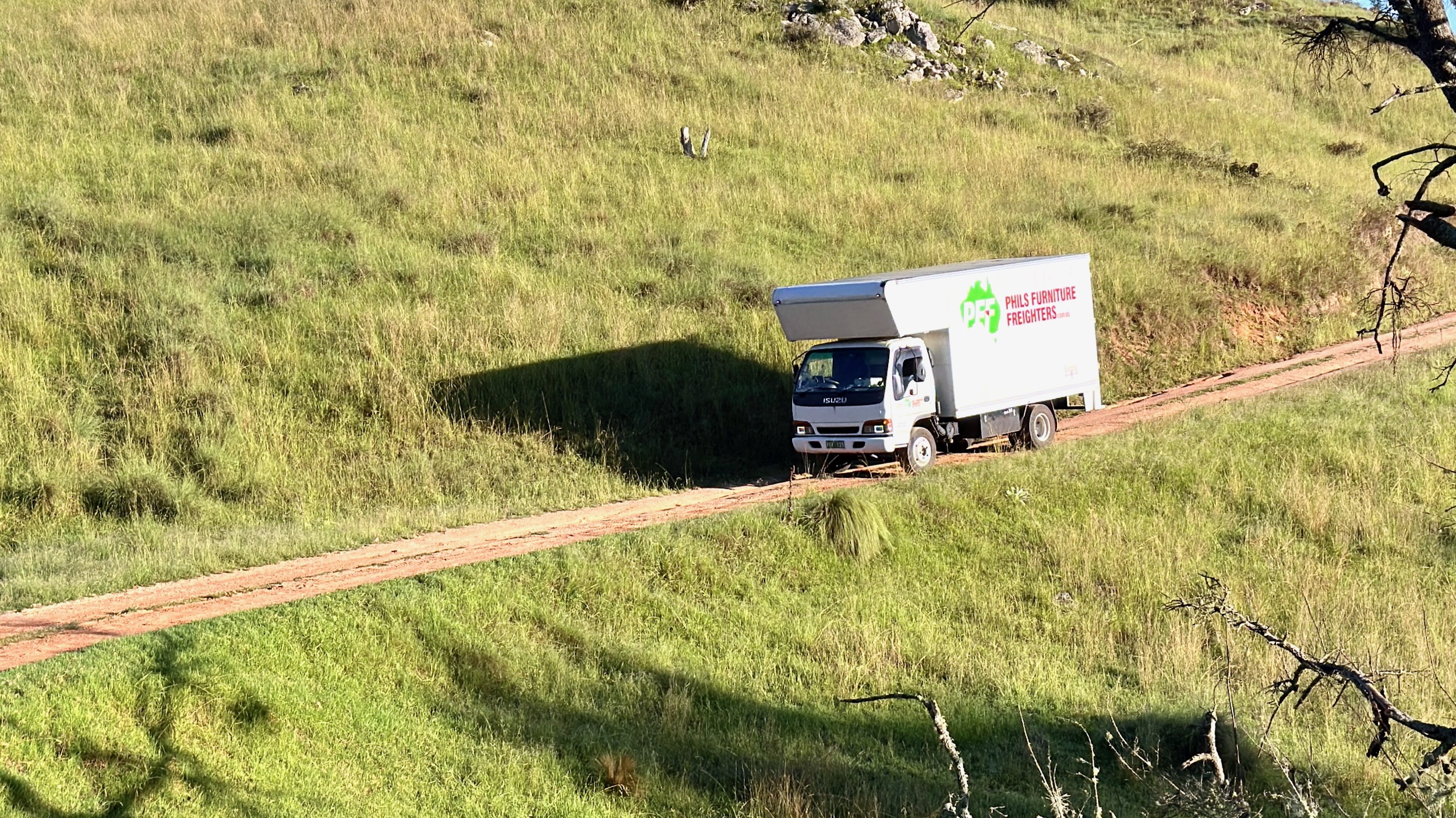 Phil’s Furniture Freighters truck travelling an interstate furniture delivery route near Megalong Valley NSW