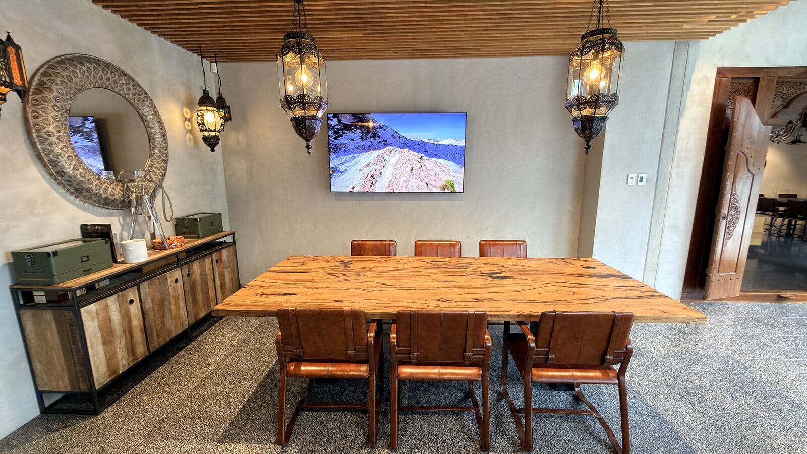 Timber dining table carefully positioned in Balwyn North in September 2026