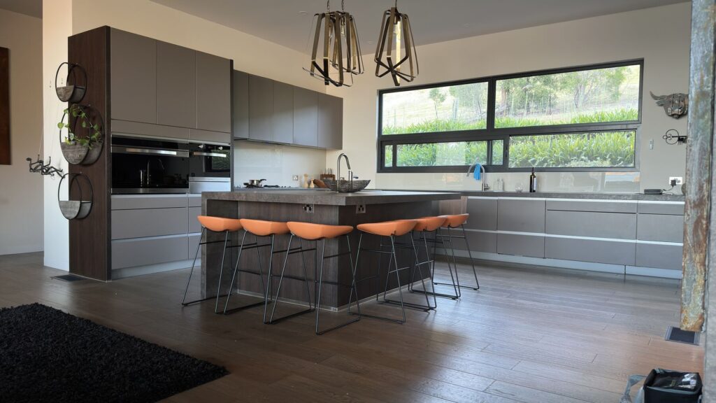 Bonnie Doon kitchen island seating after careful furniture delivery