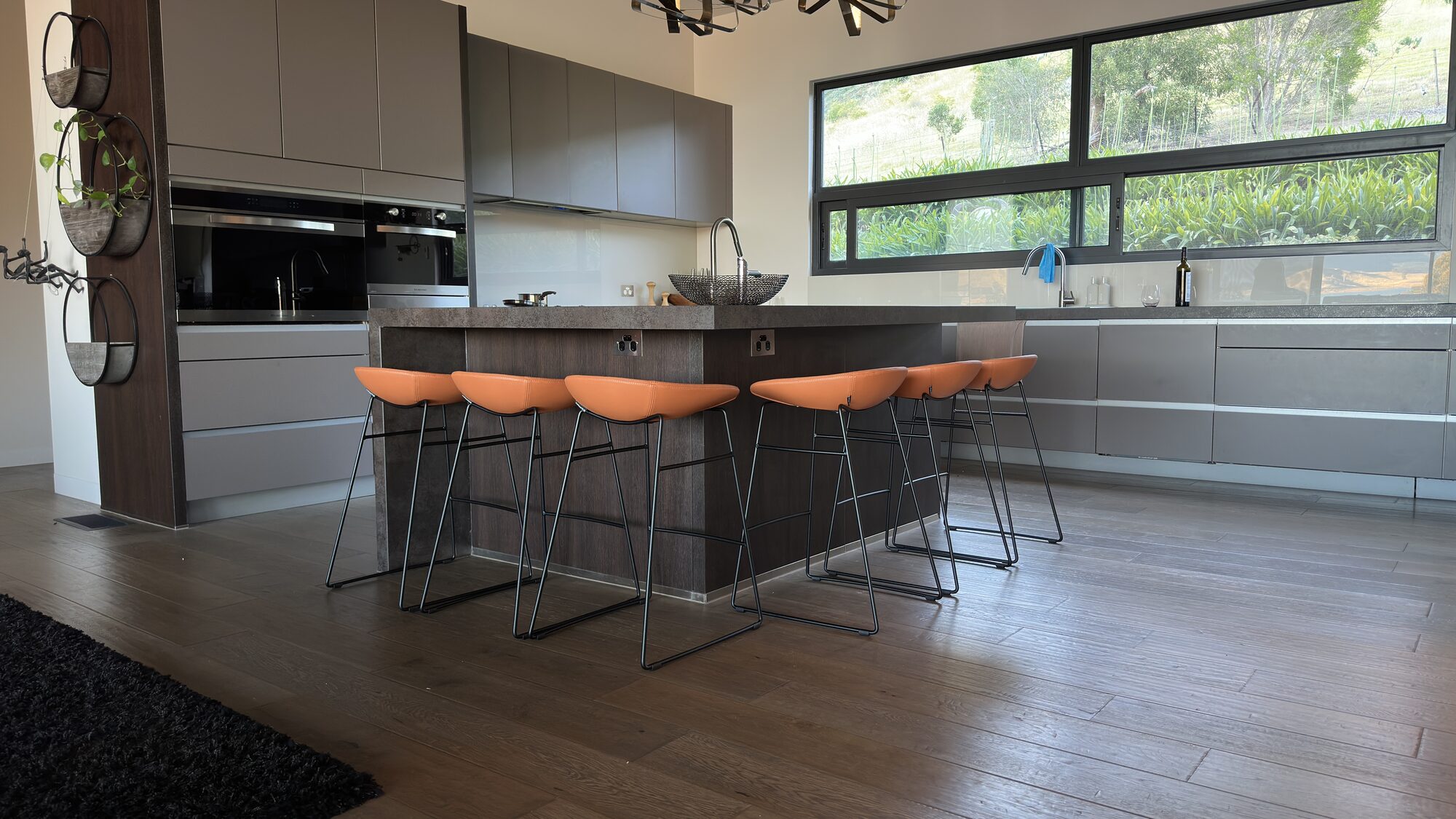 Voyager Interiors tan bar stools delivered to a Bonnie Doon kitchen